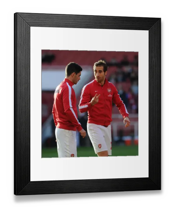 Framed Print : Arsenal FC: Flamini and Arteta Before the Arsenal v Liverpool FA Cup Clash Framed Print : Arsenal FC: Flamini and Arteta Before the Arsenal v Liverpool FA Cup Clash