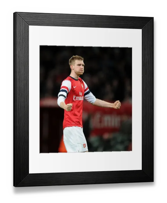 Framed Print : Per Mertesacker's Emotional FA Cup Triumph: Arsenal vs. Liverpool (2014)