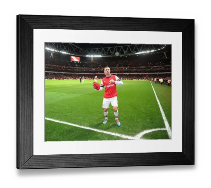 Framed Print : Arsenal's Podolski Celebrates FA Cup Upset Over Liverpool Framed Print : Arsenal's Podolski Celebrates FA Cup Upset Over Liverpool
