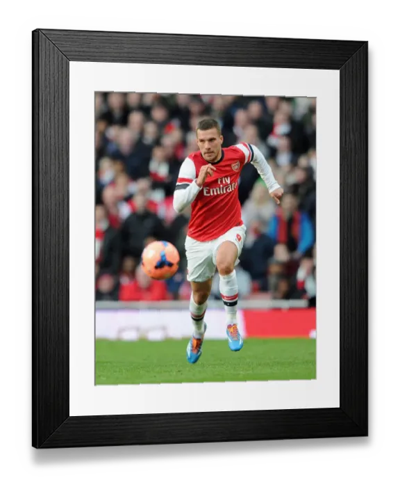 Framed Print : Arsenal's Lukas Podolski in FA Cup Action Against Liverpool