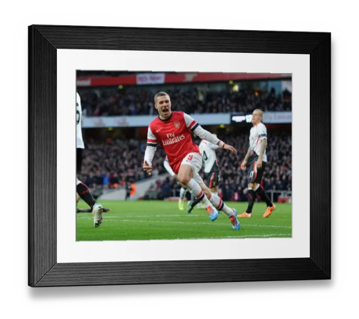 Framed Print : Lukas Podolski Scores Arsenal's Second Goal vs Liverpool in FA Cup 2013-14 Framed Print : Lukas Podolski Scores Arsenal's Second Goal vs Liverpool in FA Cup 2013-14