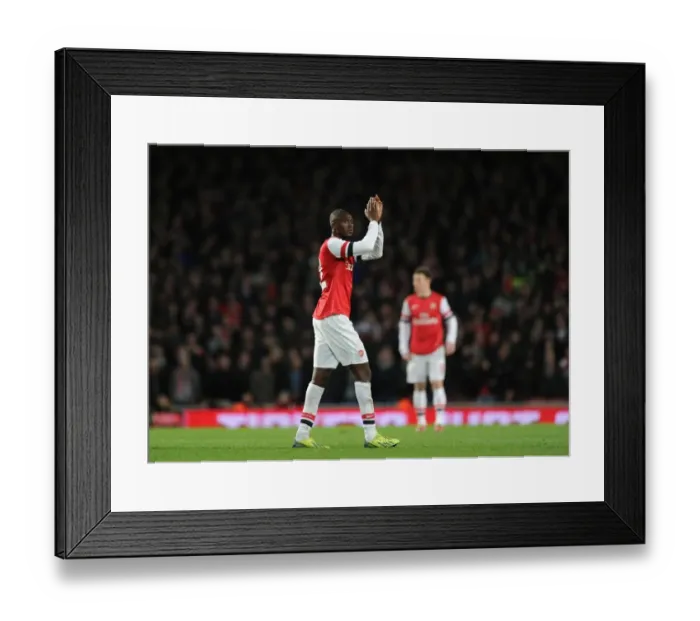 Framed Print : Arsenal vs Liverpool: Yaya Sanogo in FA Cup Fifth Round Action Framed Print : Arsenal vs Liverpool: Yaya Sanogo in FA Cup Fifth Round Action