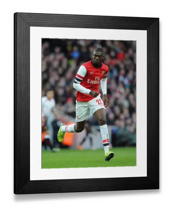 Framed Print : Yaya Sanogo in Action: Arsenal vs Liverpool, FA Cup 2013-14