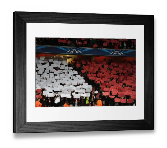 Framed Print : Arsenal Fans Unite: A Sea of Red Cards at the Emirates Stadium (Arsenal v Bayern Munich, UEFA Champions League 2013-14) Framed Print : Arsenal Fans Unite: A Sea of Red Cards at the Emirates Stadium (Arsenal v Bayern Munich, UEFA Champions League 2013-14)