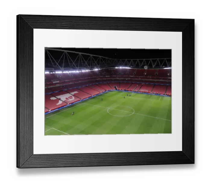 Framed Print : Emirates Stadium after the match. Arsenal 0: 2 Bayern Munich. UEFA Champions League