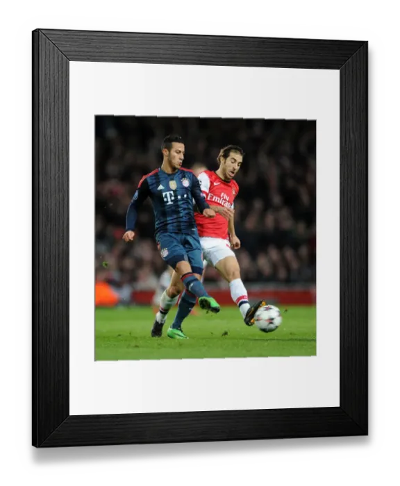 Framed Print : Flamini vs. Thiago: Battle in the Midfield - Arsenal v FC Bayern Munich, UEFA Champions League