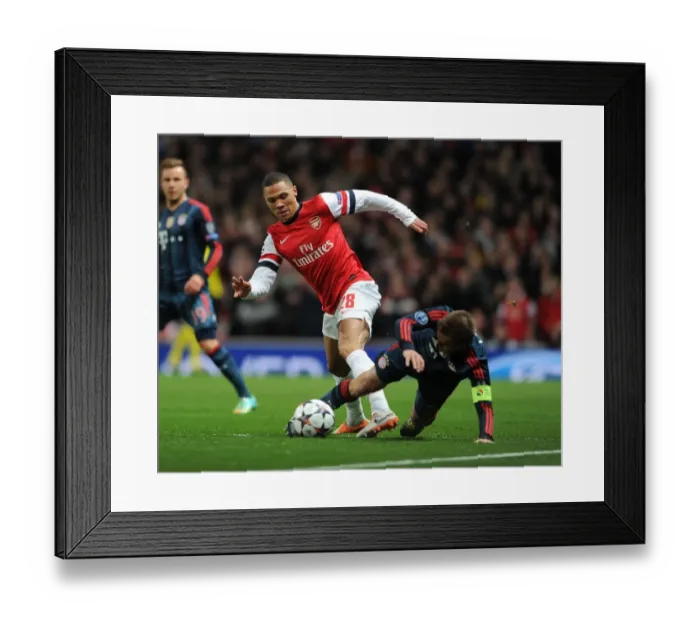 Framed Print : Clash of Titans: Kieran Gibbs vs. Philipp Lahm - Arsenal vs. Bayern Munich, UEFA Champions League 2014 Framed Print : Clash of Titans: Kieran Gibbs vs. Philipp Lahm - Arsenal vs. Bayern Munich, UEFA Champions League 2014
