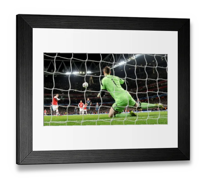 Framed Print : Mesut Ozil's Penalty Saved by Manuel Neuer: Arsenal vs. Bayern Munich, UEFA Champions League 2013-14 Framed Print : Mesut Ozil's Penalty Saved by Manuel Neuer: Arsenal vs. Bayern Munich, UEFA Champions League 2013-14