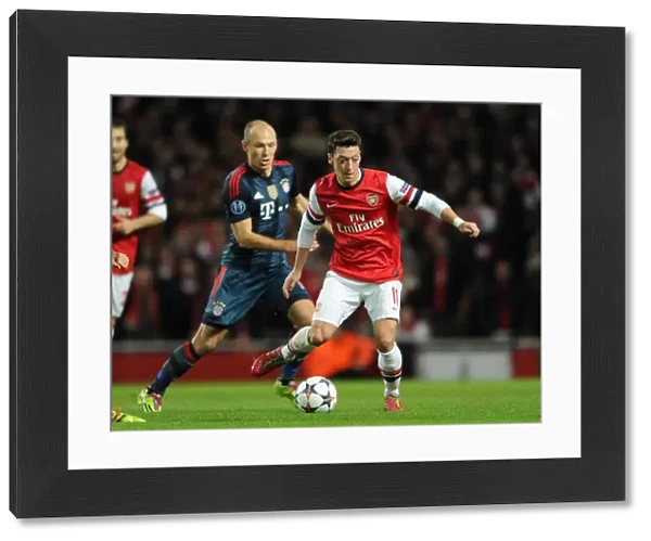 Mesut Ozil (Arsenal) Arjen Robben (Bayern). Arsenal 0: 2 Bayern Munich. UEFA Champions League