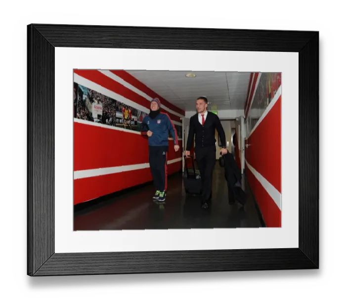 Framed Print : Lukas Podolski and Bastian Schweinsteiger: A Football Rivalry Turned Camaraderie at Arsenal v Bayern Munich, 2014 Framed Print : Lukas Podolski and Bastian Schweinsteiger: A Football Rivalry Turned Camaraderie at Arsenal v Bayern Munich, 2014