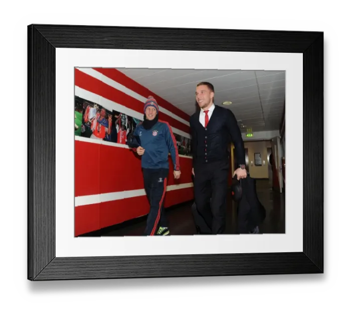 Framed Print : A Reunion on the Field: Podolski and Schweinsteiger Before the Arsenal-Bayern UEFA Champions League Clash, 2014 Framed Print : A Reunion on the Field: Podolski and Schweinsteiger Before the Arsenal-Bayern UEFA Champions League Clash, 2014