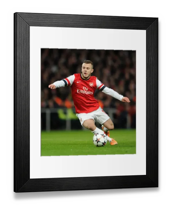 Framed Print : Jack Wilshere: Arsenal's Battle Against Bayern Munchen in the Champions League, 2014