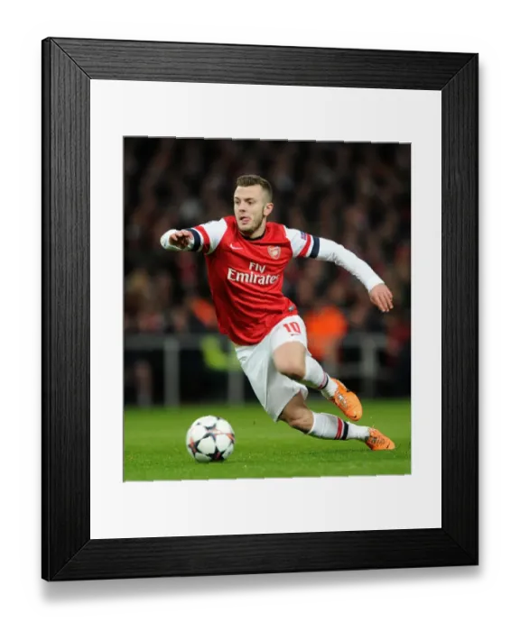 Framed Print : Jack Wilshere: Arsenal's Midfield Maestro Faces FC Bayern Munchen in the UEFA Champions League
