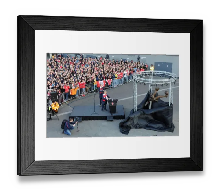 Framed Print : Arsenal Honors Dennis Bergkamp with Statue Unveiling at Emirates Stadium