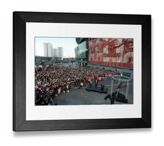 Framed Print : Dennis Bergkamp Honored with Statue Unveiling at Arsenal's Emirates Stadium