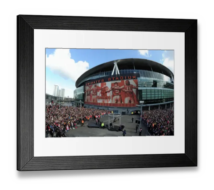 Framed Print : Dennis Bergkamp Honored with Statue Unveiling at Arsenal's Emirates Stadium