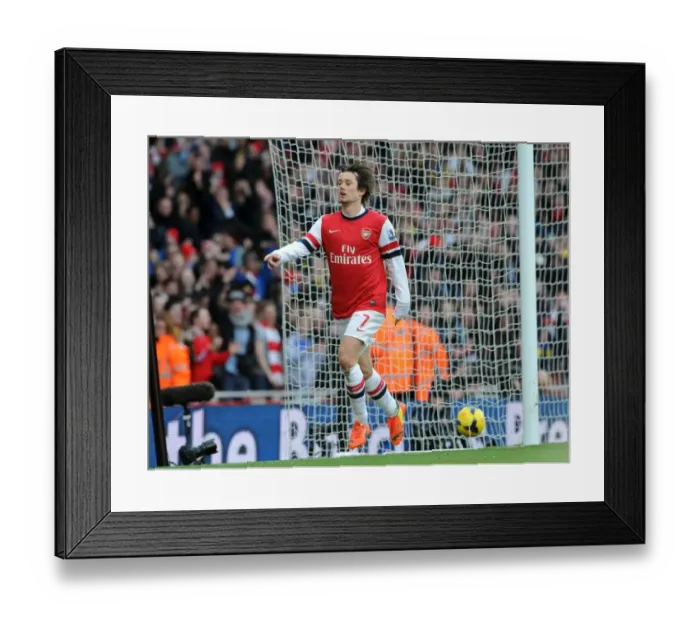 Framed Print : Tomas Rosicky's Thrilling Triumph: Arsenal's Third Goal Against Sunderland (Premier League, 2014)