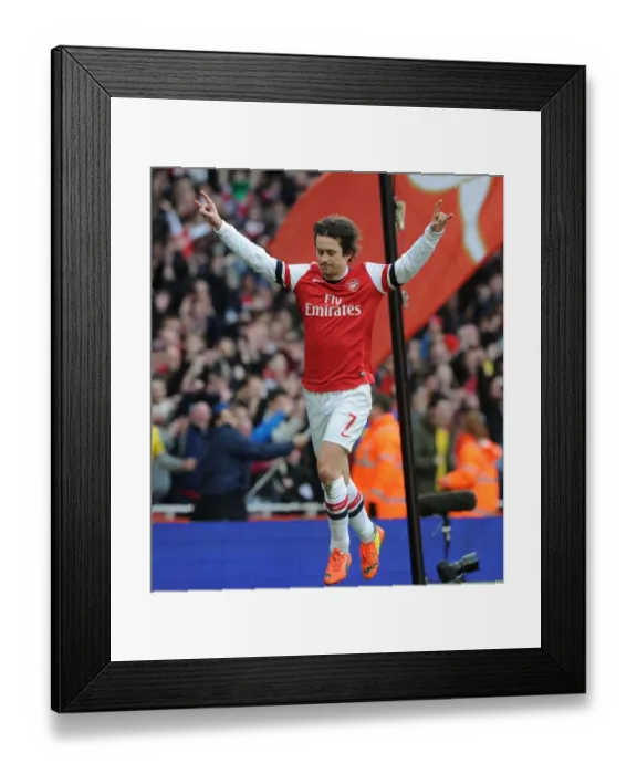 Framed Print : Tomas Rosicky's Triumph: Arsenal's Thrilling Third Goal vs. Sunderland (2013-14)