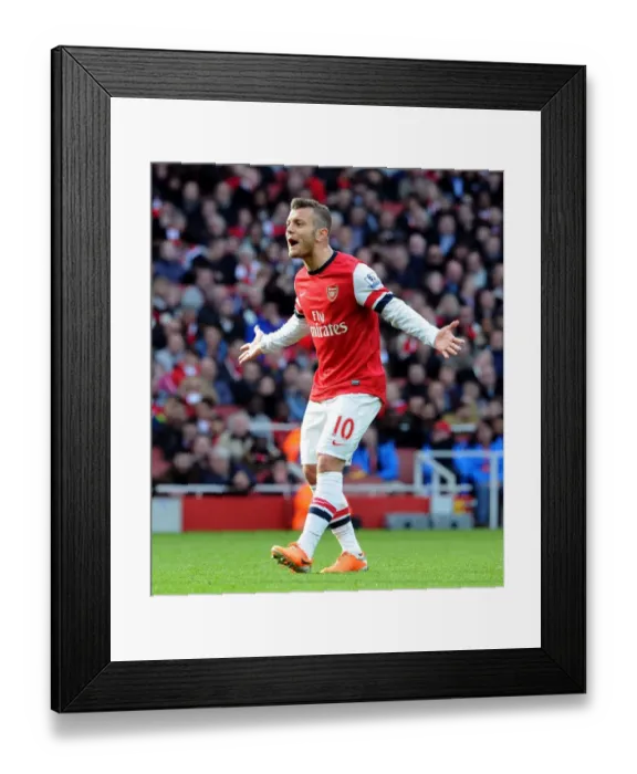 Framed Print : Jack Wilshere in Action: Arsenal vs Sunderland, Premier League 2013-14