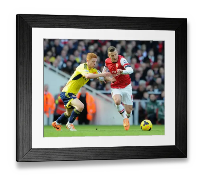 Framed Print : Jack Wilshere Outsmarts Jack Colback: Arsenal vs Sunderland, Premier League 2013-14 Framed Print : Jack Wilshere Outsmarts Jack Colback: Arsenal vs Sunderland, Premier League 2013-14