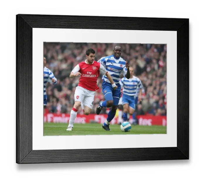 Framed Print : Arsenal's Fabregas Scores Twice in 2:0 Victory over Reading, Barclays Premier League, Emirates Stadium, London, April 19, 2008 Framed Print : Arsenal's Fabregas Scores Twice in 2:0 Victory over Reading, Barclays Premier League, Emirates Stadium, London, April 19, 2008