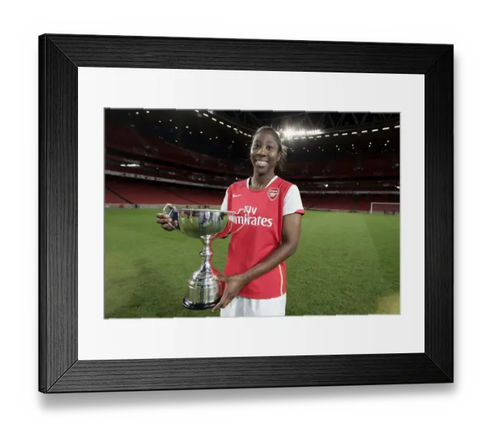 Framed Print : Anita Asante (Arsenal) with the Premier League Trophy