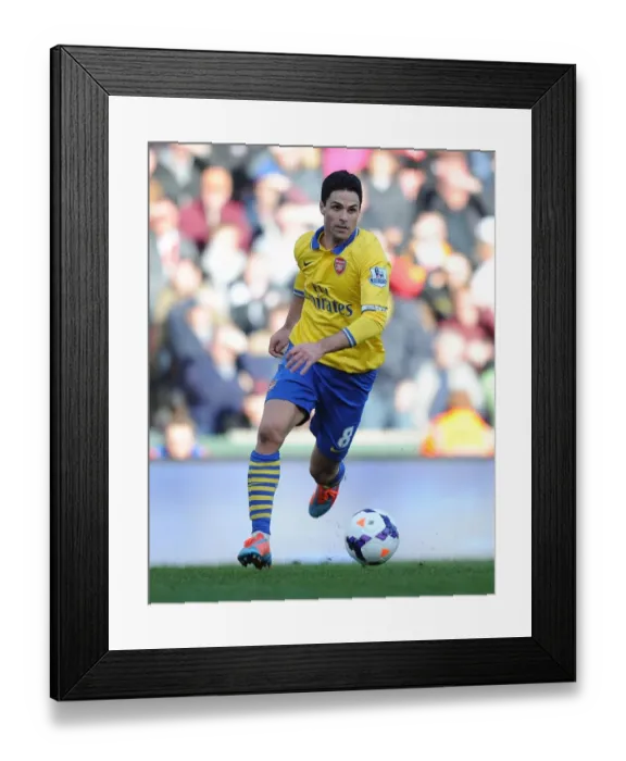 Framed Print : Mikel Arteta Focused: Arsenal vs. Stoke City, Premier League 2013-14