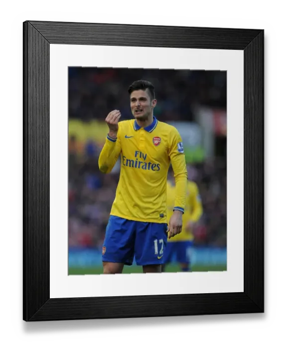 Framed Print : Olivier Giroud in Action: Stoke City vs. Arsenal, Premier League 2013-2014 Framed Print : Olivier Giroud in Action: Stoke City vs. Arsenal, Premier League 2013-2014