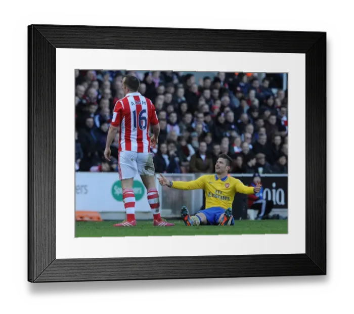 Framed Print : Clash of Champions: Giroud vs. Adam - Stoke City vs. Arsenal, Premier League