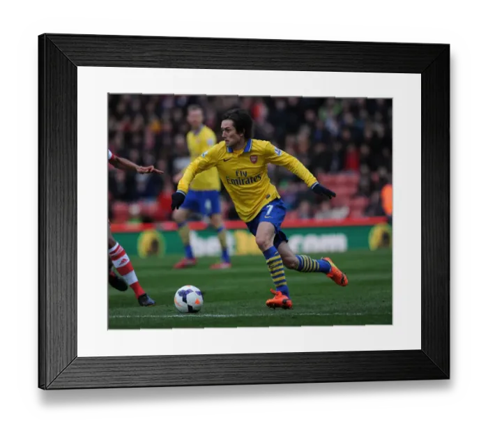 Framed Print : Tomas Rosicky in Action: Stoke City vs. Arsenal, Premier League 2013-14