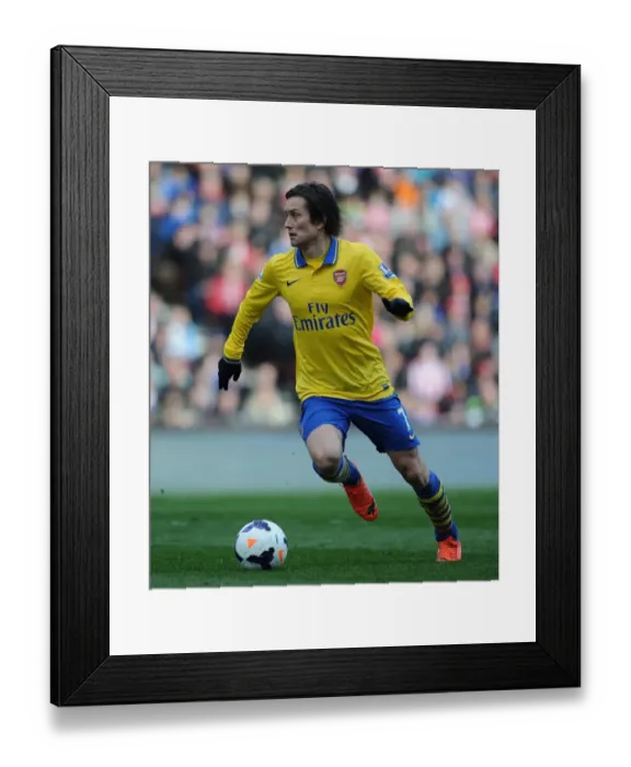 Framed Print : Tomas Rosicky in Action: Stoke City vs Arsenal, Premier League 2013-14