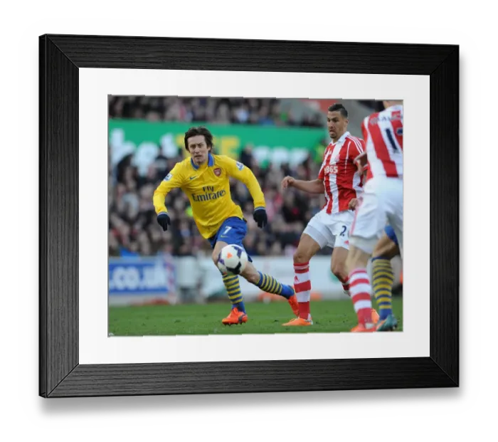 Framed Print : Clash of Midfielders: Rosicky vs. Cameron - Stoke City vs. Arsenal, Premier League 2013-14 Framed Print : Clash of Midfielders: Rosicky vs. Cameron - Stoke City vs. Arsenal, Premier League 2013-14