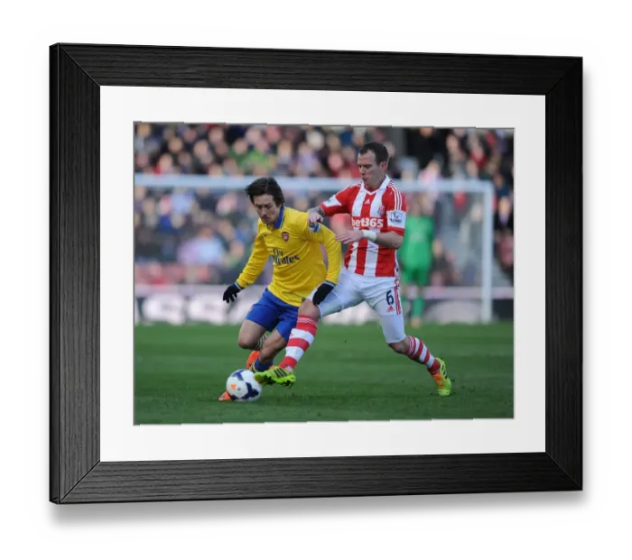 Framed Print : Clash of Midfielders: Rosicky vs. Whelan - Stoke City vs. Arsenal, Premier League Framed Print : Clash of Midfielders: Rosicky vs. Whelan - Stoke City vs. Arsenal, Premier League