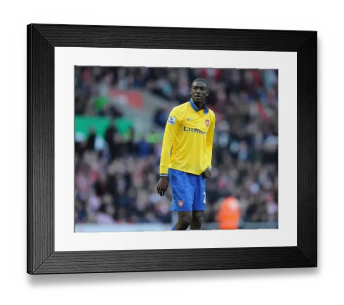 Framed Print : Yaya Sanogo (Arsenal). Stoke City 1: 0 Arsenal. Barclays Premier League. The Britainna Stadium