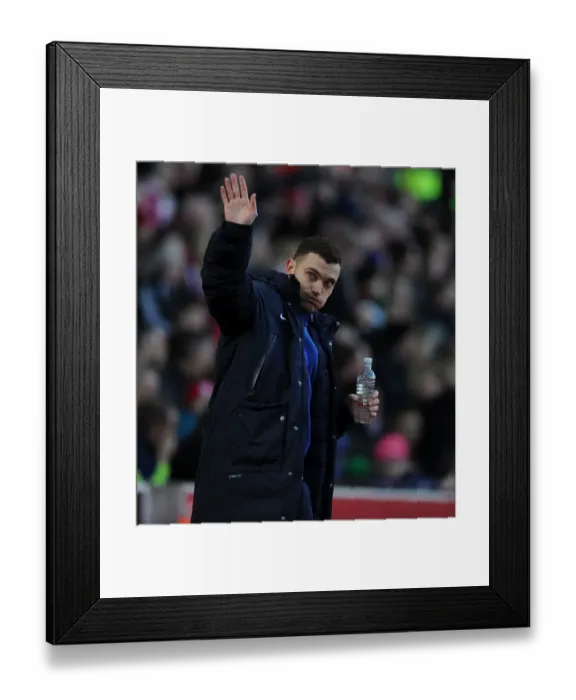 Framed Print : Thomas Vermaelen Waves to Arsenal Fans: Stoke City vs Arsenal, Premier League 2013-14 Framed Print : Thomas Vermaelen Waves to Arsenal Fans: Stoke City vs Arsenal, Premier League 2013-14