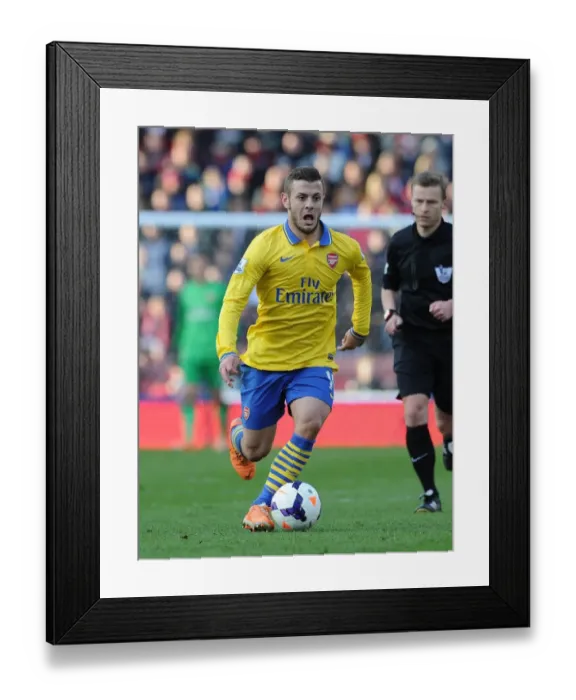 Framed Print : Jack Wilshere: In Action for Arsenal Against Stoke City, Premier League 2013-14