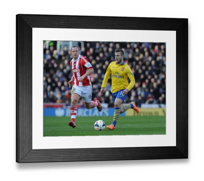 Framed Print : Battle in the Midfield: Jack Wilshere vs. Charlie Adam, Premier League 2013-14