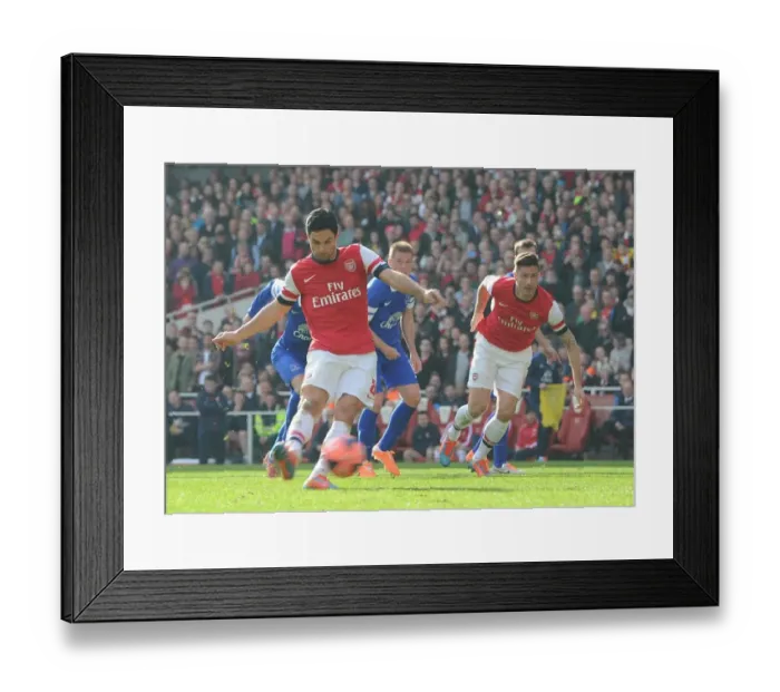 Framed Print : Mikel Arteta (Arsenal) has this penalty disallowed for Olivier Giroud encrouching Framed Print : Mikel Arteta (Arsenal) has this penalty disallowed for Olivier Giroud encrouching