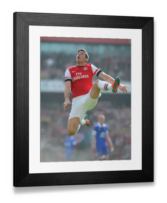 Framed Print : Olivier Giroud in Action: Arsenal vs Everton, FA Cup Quarter-Final