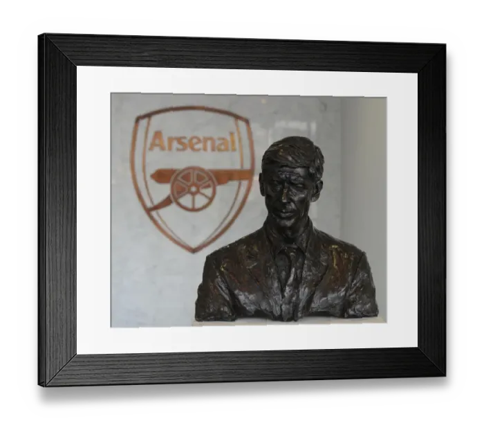 Framed Print : Arsene Wenger's Bust at Emirates Stadium - Arsenal v Everton, FA Cup 2014