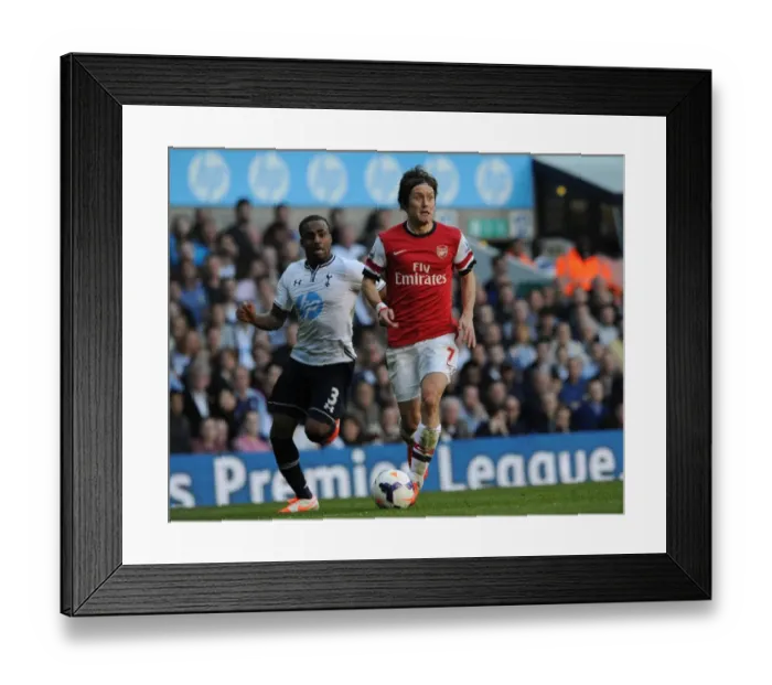 Framed Print : Rosicky Outruns Rose: Intense Moment from the Battle of North London (Tottenham Hotspur vs Arsenal, 2013-14) Framed Print : Rosicky Outruns Rose: Intense Moment from the Battle of North London (Tottenham Hotspur vs Arsenal, 2013-14)
