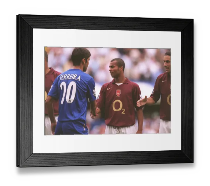 Framed Print : Clash of Titans: Cole vs. Ferreira - Chelsea vs. Arsenal, 2005-06 FA Premier League