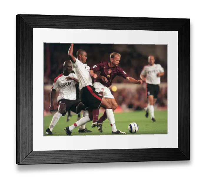 Framed Print : Dennis Bergkamp Scores Against Zat Knight: Arsenal's 4-1 Victory Over Fulham at Highbury, 2005 Framed Print : Dennis Bergkamp Scores Against Zat Knight: Arsenal's 4-1 Victory Over Fulham at Highbury, 2005