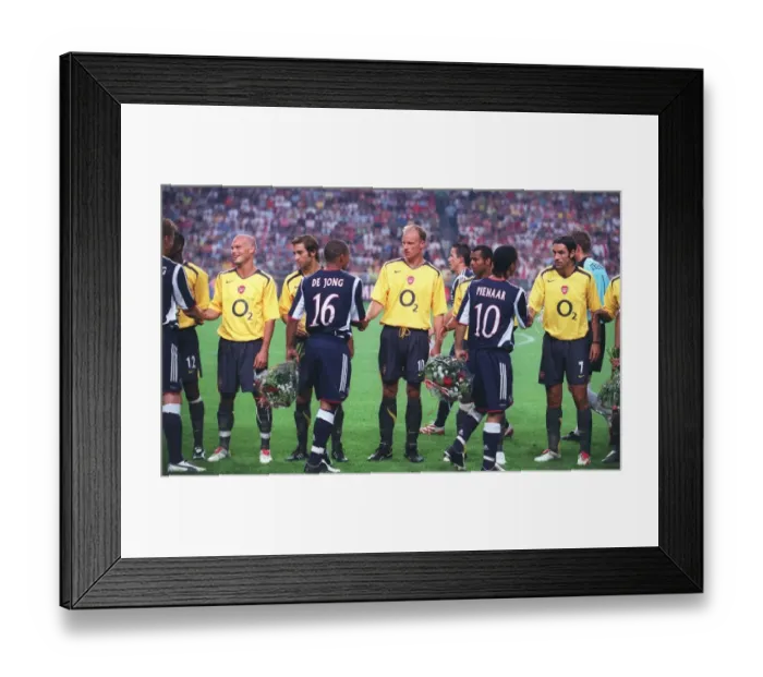 Framed Print : Dennis Bergkamp and Robert Pires (Arsenal). Ajax 0: 1 Arsenal