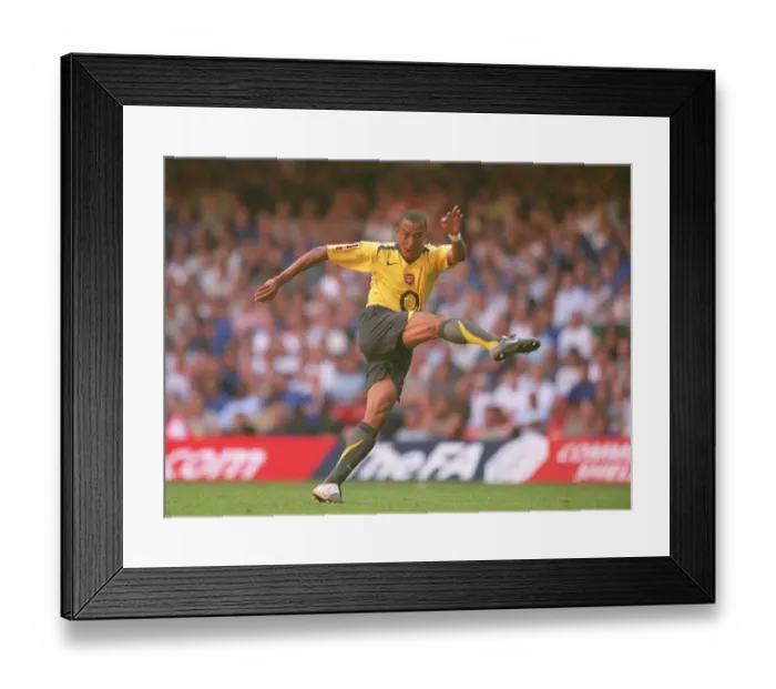 Framed Print : Defiant Gilberto Stands: Arsenal vs. Chelsea in the FA Community Shield Battle at Millennium Stadium, 2005