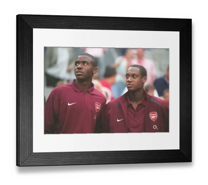 Framed Print : Fabrice Muamba and Justin Hoyte (Arsenal). Ajax 0: 1 Arsenal Framed Print : Fabrice Muamba and Justin Hoyte (Arsenal). Ajax 0: 1 Arsenal