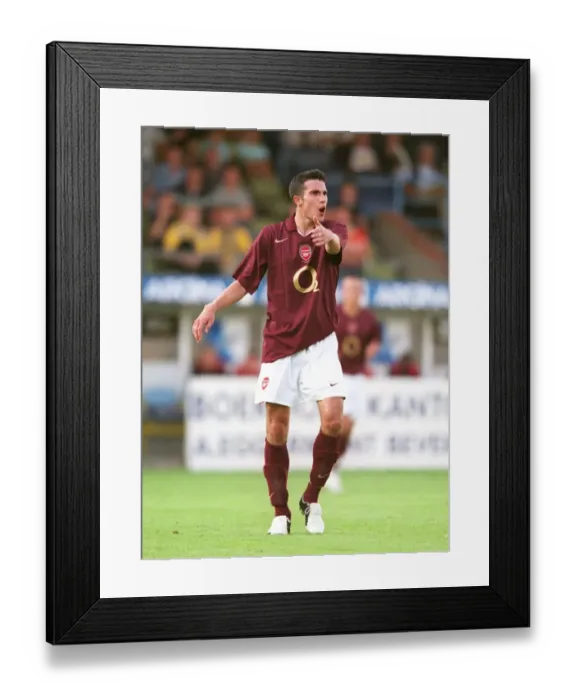 Framed Print : Van Persie's Unforgettable Showdown: Arsenal's Epic 3-3 Battle against Beveren, 2005 Framed Print : Van Persie's Unforgettable Showdown: Arsenal's Epic 3-3 Battle against Beveren, 2005