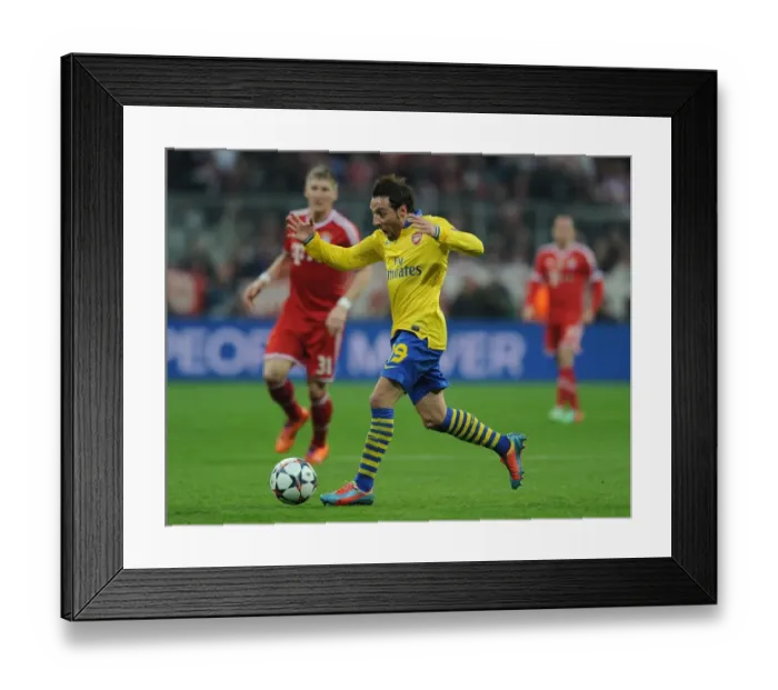 Framed Print : Santi Cazorla: Arsenal Star Shines in Bayern Munich Showdown, UEFA Champions League 2013-14