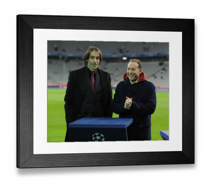 Framed Print : Former Bayern Munich and Arsenal Stars, Robert Pires and Jean-Pierre Papin, Reunited Before Champions League Clash in Munich Framed Print : Former Bayern Munich and Arsenal Stars, Robert Pires and Jean-Pierre Papin, Reunited Before Champions League Clash in Munich
