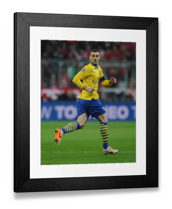 Framed Print : Thomas Vermaelen: Arsenal Star Faces Bayern Munchen in UEFA Champions League Showdown